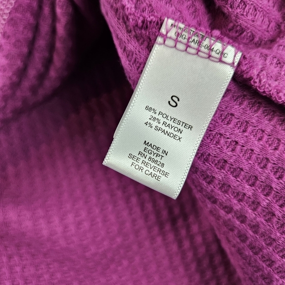 LOGO Lounge by Lori Goldstein Cloud Waffle Split Neck Top Wanda US Small - Picture 6 of 8